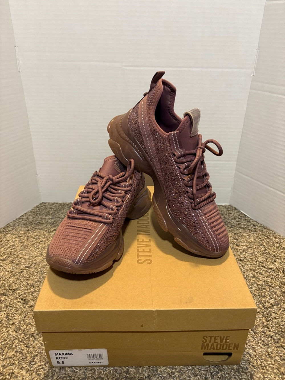 Steve Madden Women’s Maxima Blush Knit Platform Sneakers